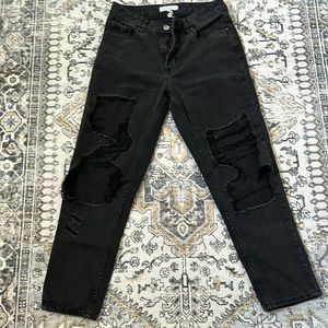 SWS denim co. Black distressed boyfriend fit jeans sz 5